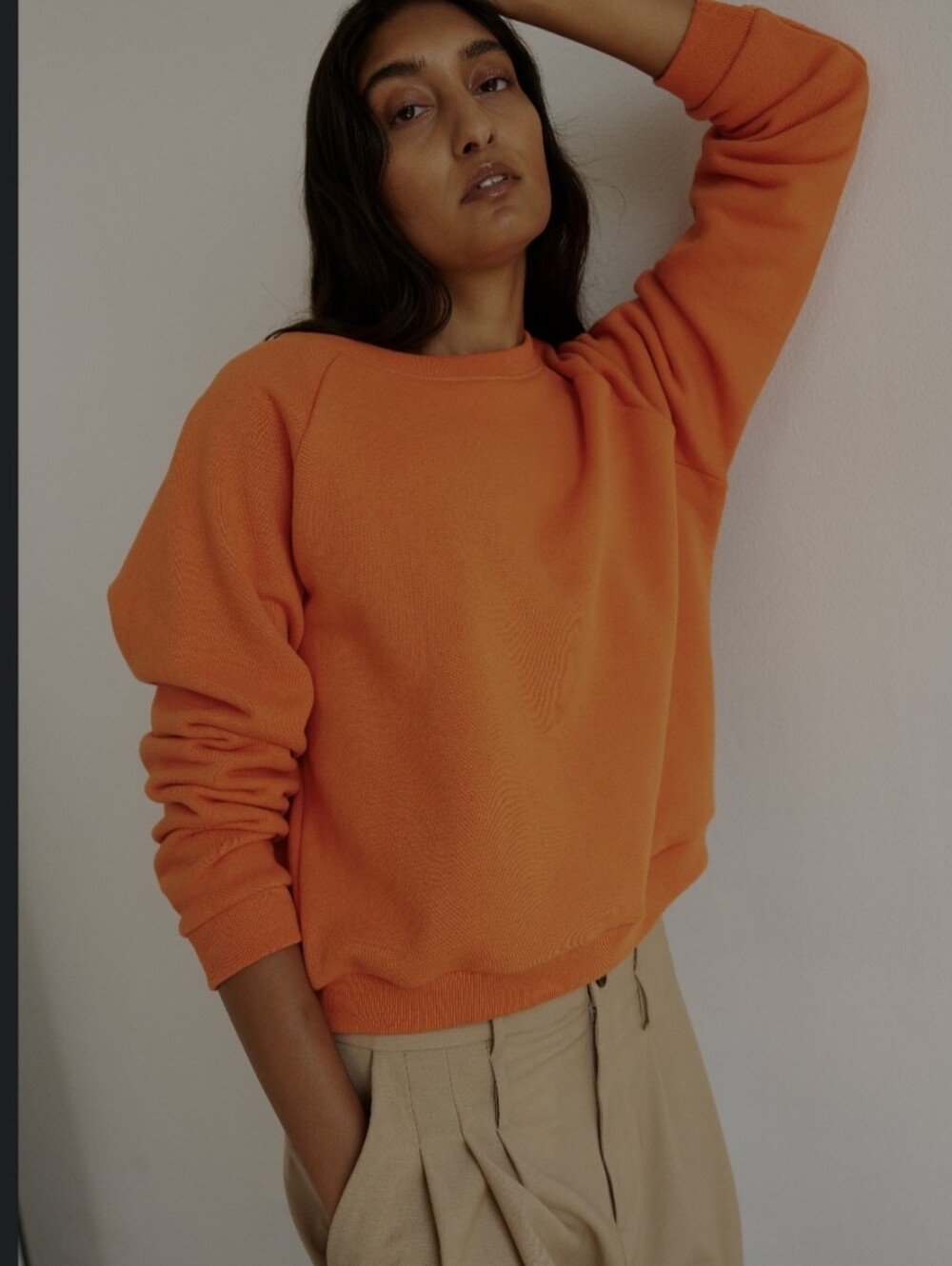 Worn Once Women's Orange Crewneck Sweatshirt - Classic Cozy Top